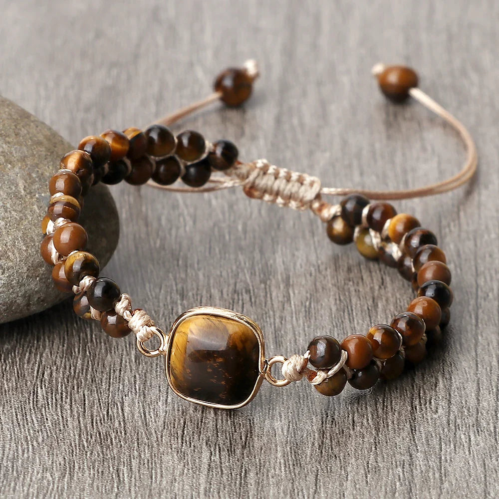 Tiger Eye Women's Leather Bracelet ID Bracelet style 2