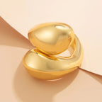 Large Water Drop Ring Gold
