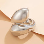 Large Water Drop Ring Silver