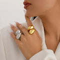 Large Water Drop Ring Gold