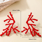 Grandes boucles d'oreilles corail pour femme