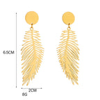 Grandes boucles d'oreilles plume stylisées