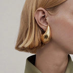 Imposing Gold Water Drop Stud Earrings