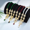 Collier long avec pendentif traditionnel mariage arabe blanc