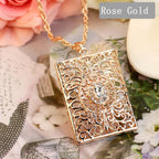 Collier long avec pendentif traditionnel arabe rose
