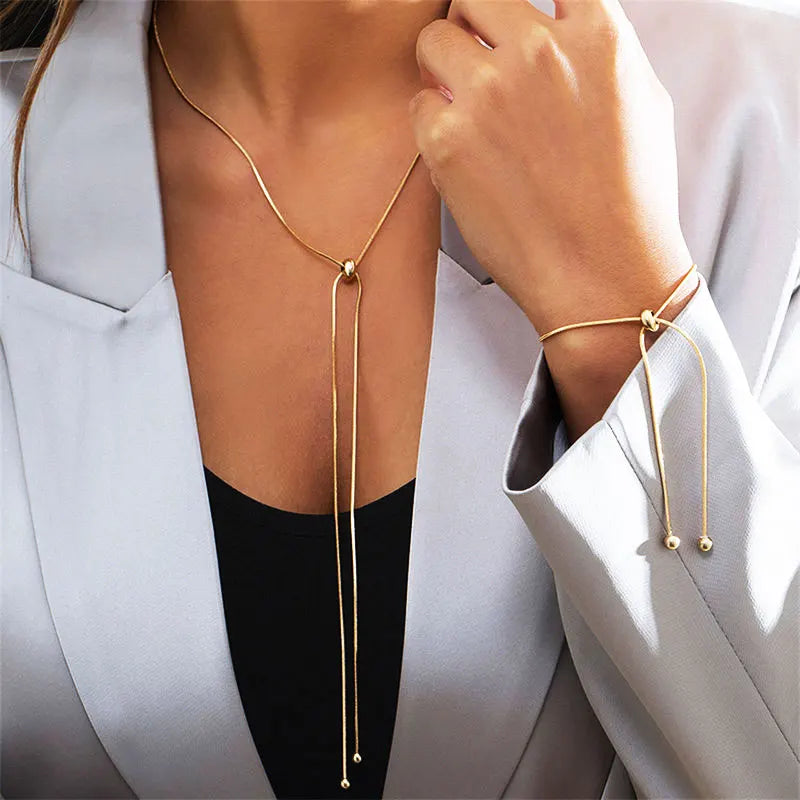 Long Necklace For Neckline