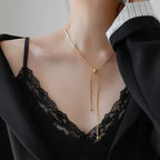 Long Y Necklace For Neckline