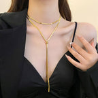 Long Y Necklace for Women's Neckline