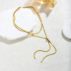 Long Y Necklace for Women's Neckline