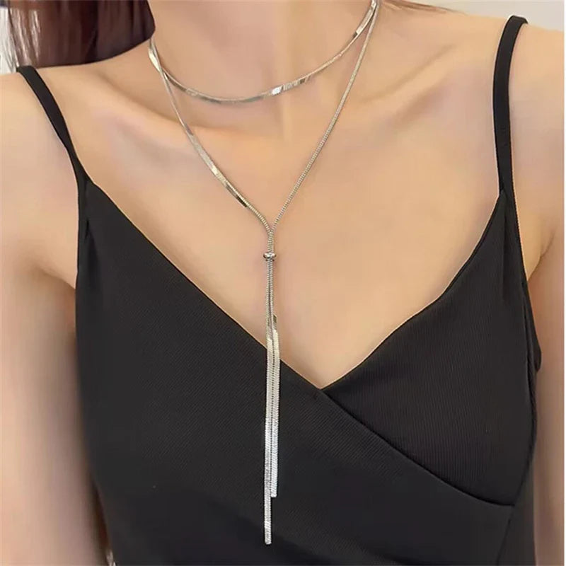 Long Y Necklace for Women's Neckline
