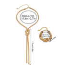 Long Necklace with Low Neckline & Its Bow Bracelet
