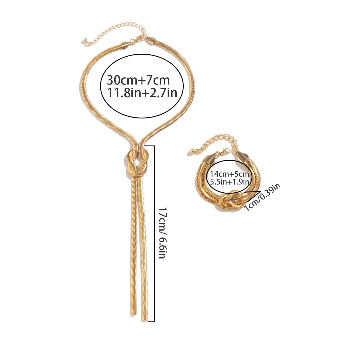 Long Necklace with Low Neckline & Its Bow Bracelet