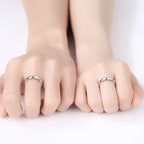 Set of 2 Couples Rings Sun and Moon Romantic Band