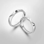 Set of 2 Couples Rings Sun and Moon Romantic Band