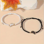 Set of 2 Butterfly Wing Bracelets for Best Friends black and white