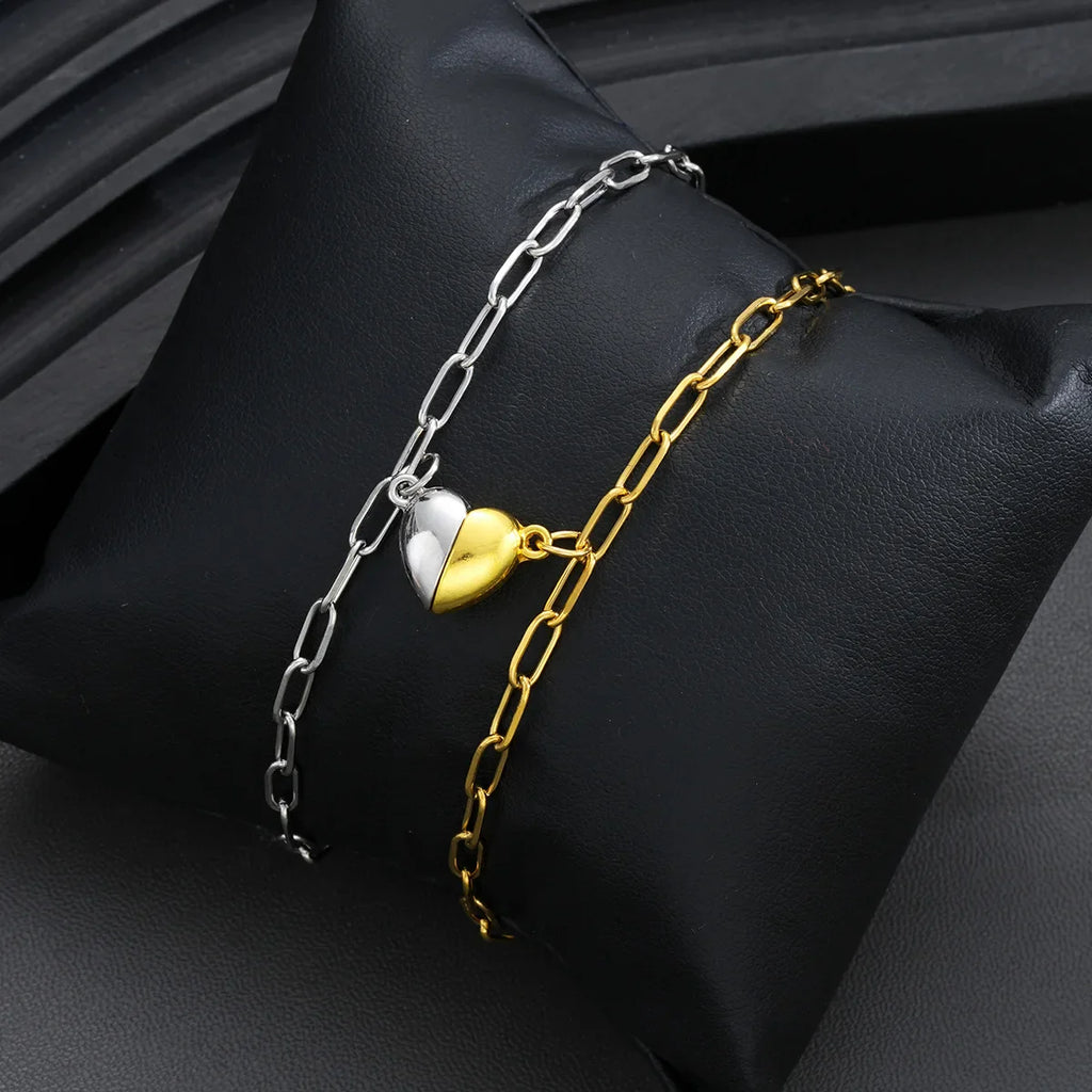 Set of 2 Half-Heart Bracelets for Couples