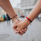 Lot de 2 Bracelets Nœud pour Couple rouge et noir