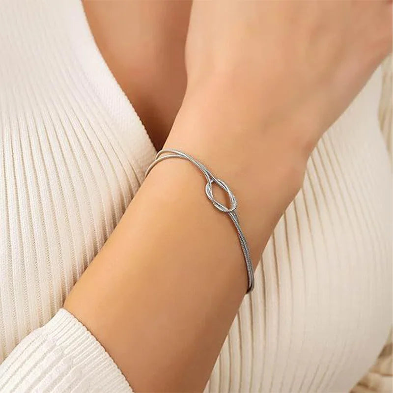 Set of 2 Romantic Knot Bracelets for Couple, Friends, or Duo