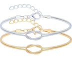 Set of 2 Romantic Knot Bracelets for Couple, Friends, or Duo