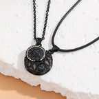 Set of 2 Necklaces with Glowing Moon or Sun Pendant for Couples