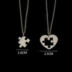 Lot de 2 Colliers avec Pendentif Puzzle pour Couple