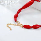 Lot de 2 colliers corail rouge