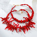 Lot de 2 colliers corail rouge