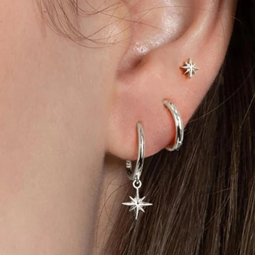 Lot de 3 Boucles d'Oreilles Etoile