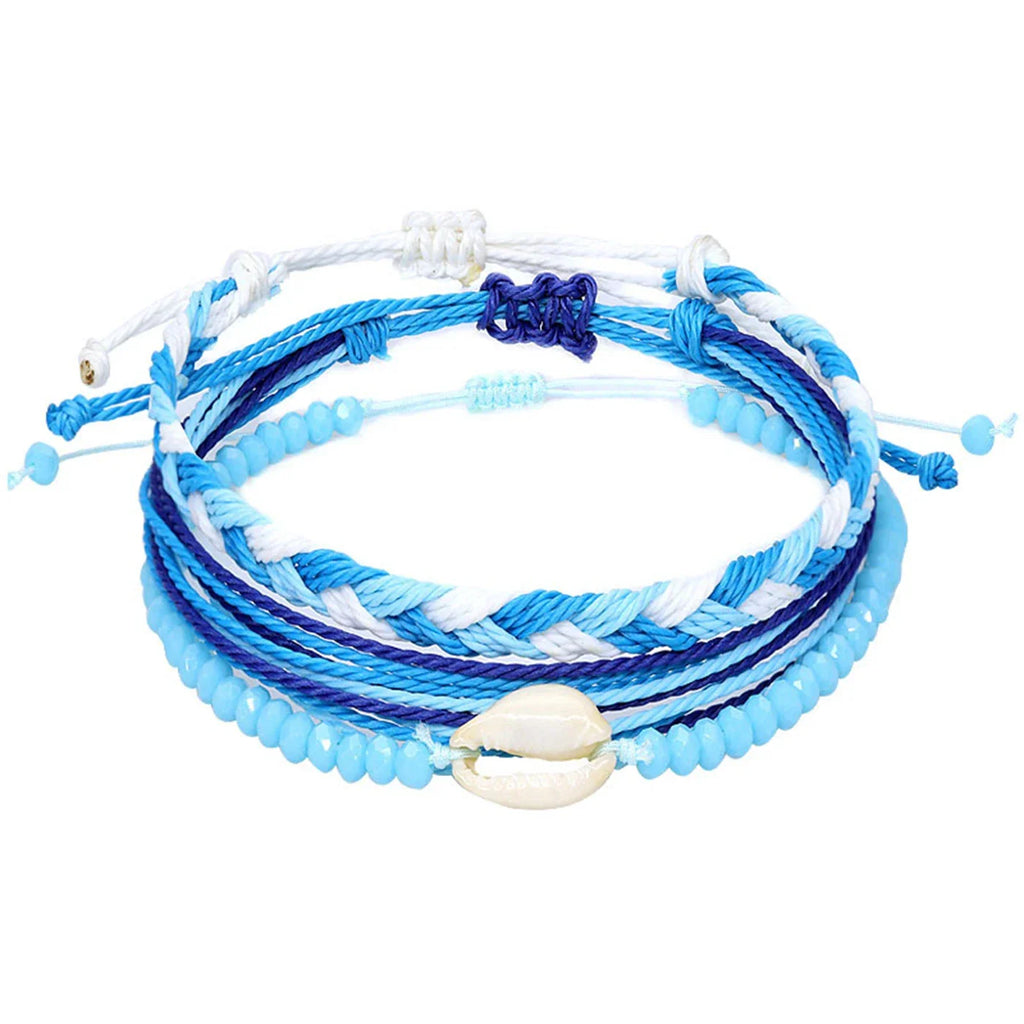 Lot de 3 Bracelets Brésiliens Colorés Imperméables bleu turquoise
