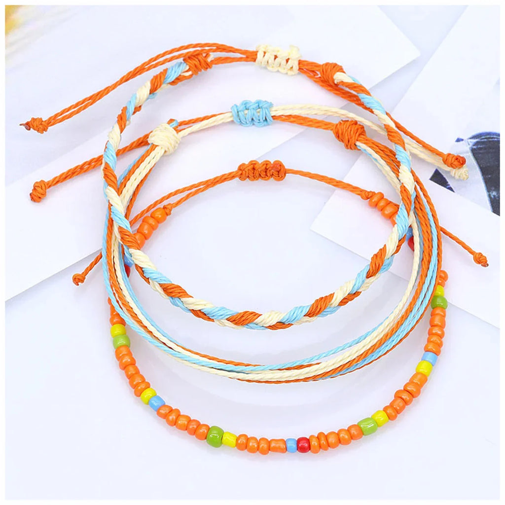 Lot de 3 Bracelets Brésiliens Colorés Imperméables