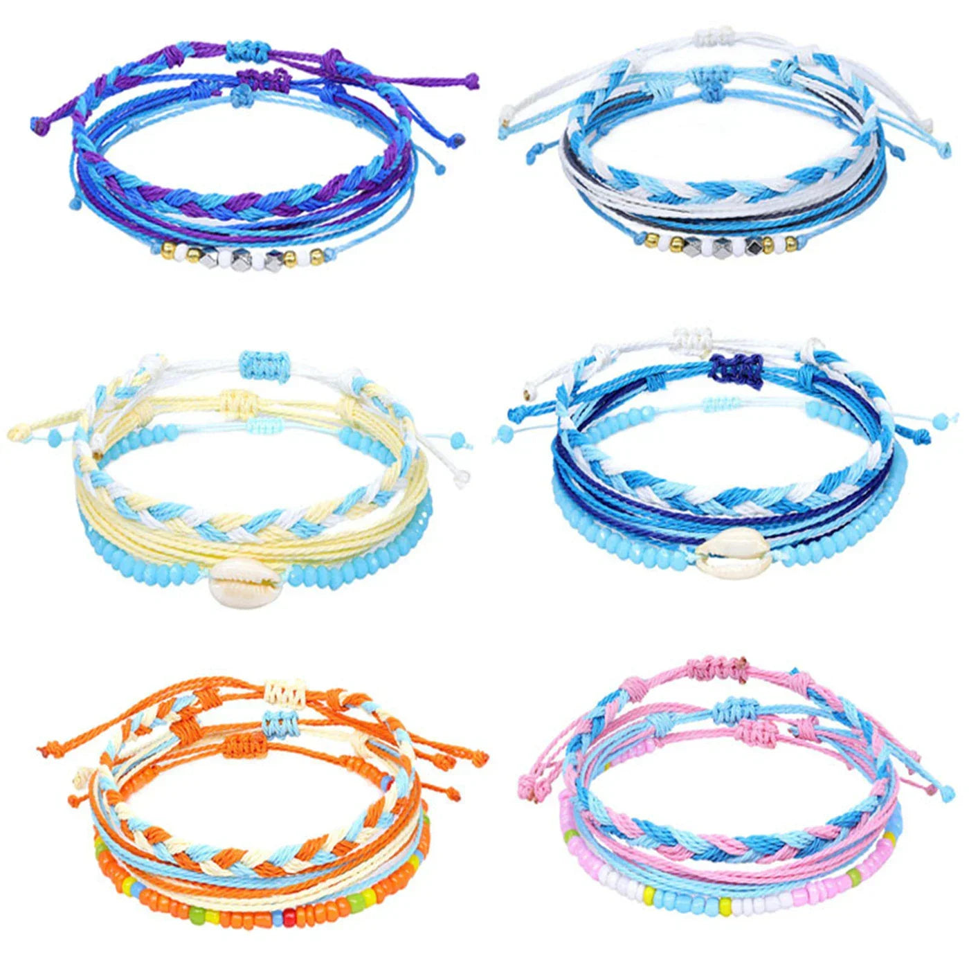 Lot de 3 Bracelets Brésiliens Colorés Imperméables
