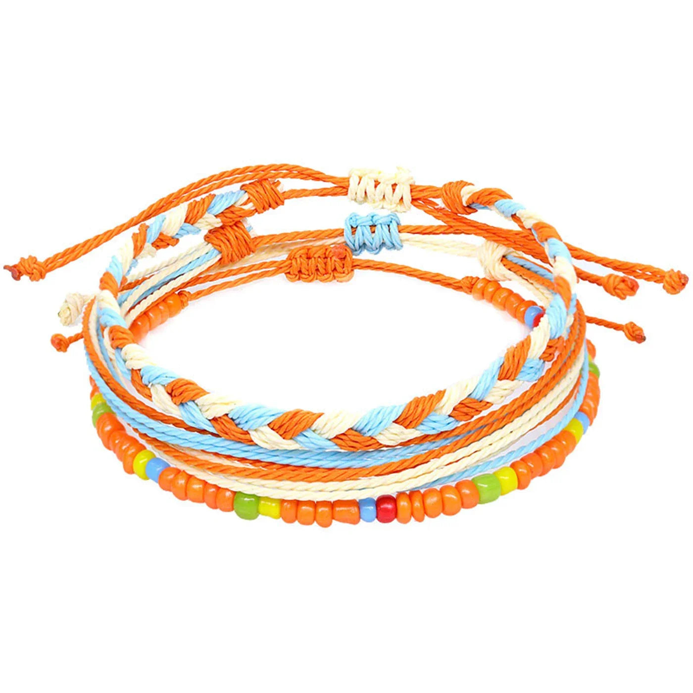 Lot de 3 Bracelets Brésiliens Colorés Imperméables orange