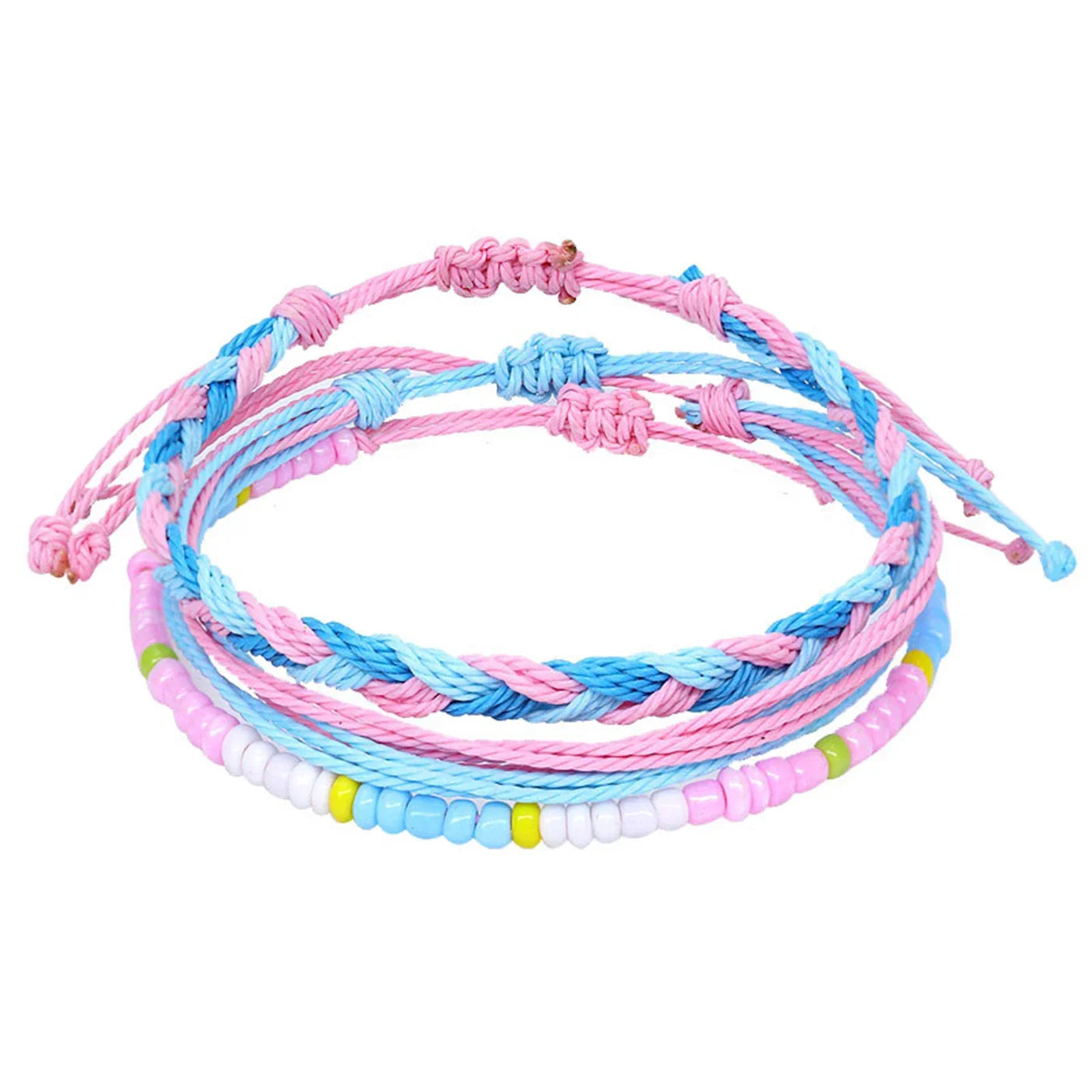 Lot de 3 Bracelets Brésiliens Colorés Imperméables rose