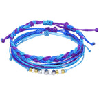 Lot de 3 Bracelets Brésiliens Colorés Imperméables violet