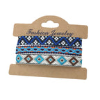 Lot de 3 Bracelets Brésiliens Style Ethnique Fait Main bleu