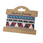 Lot de 3 Bracelets Brésiliens Style Ethnique Fait Main bleu et rouge