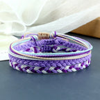 Lot de 3 Bracelets Brésiliens Tressés Imperméables violet