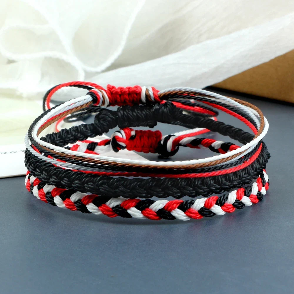 Lot de 3 Bracelets Brésiliens Tressés Imperméables noir