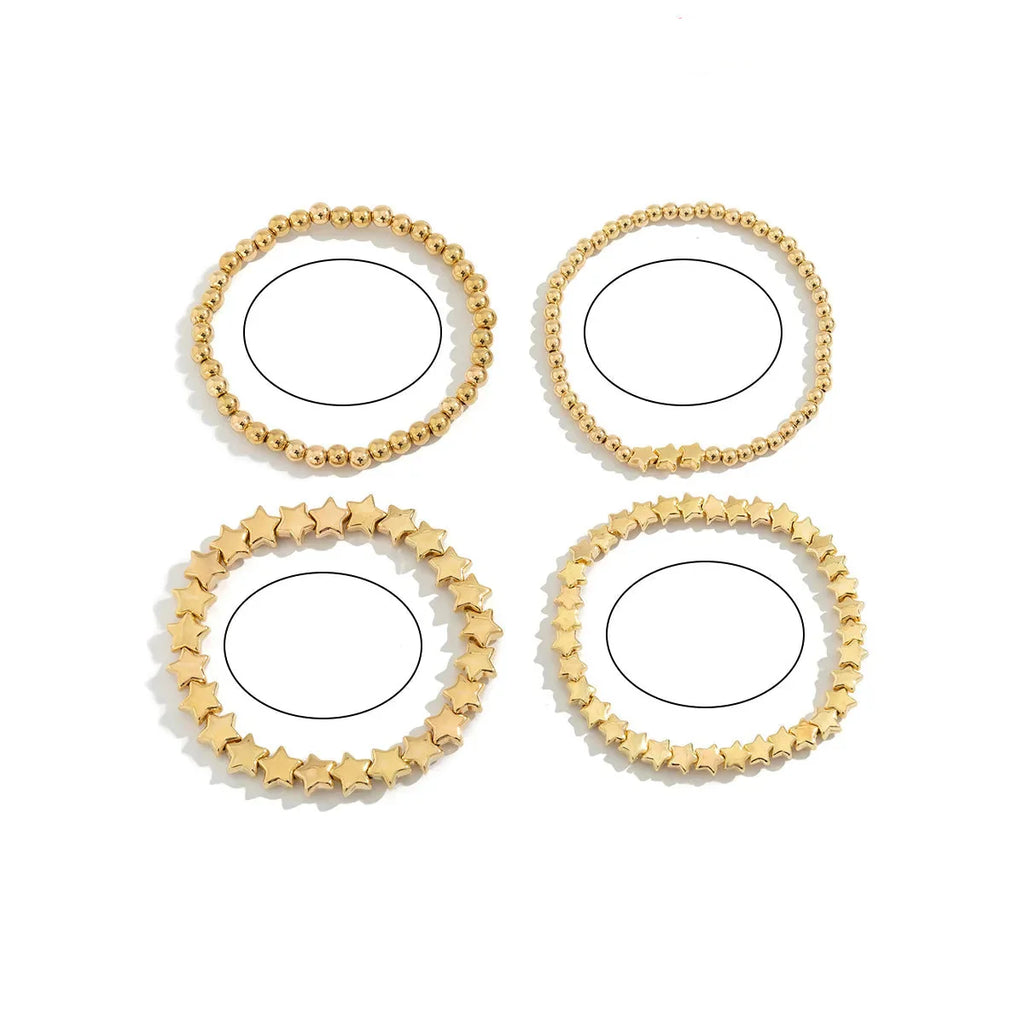 Lot de 4 Bracelets Etoiles or