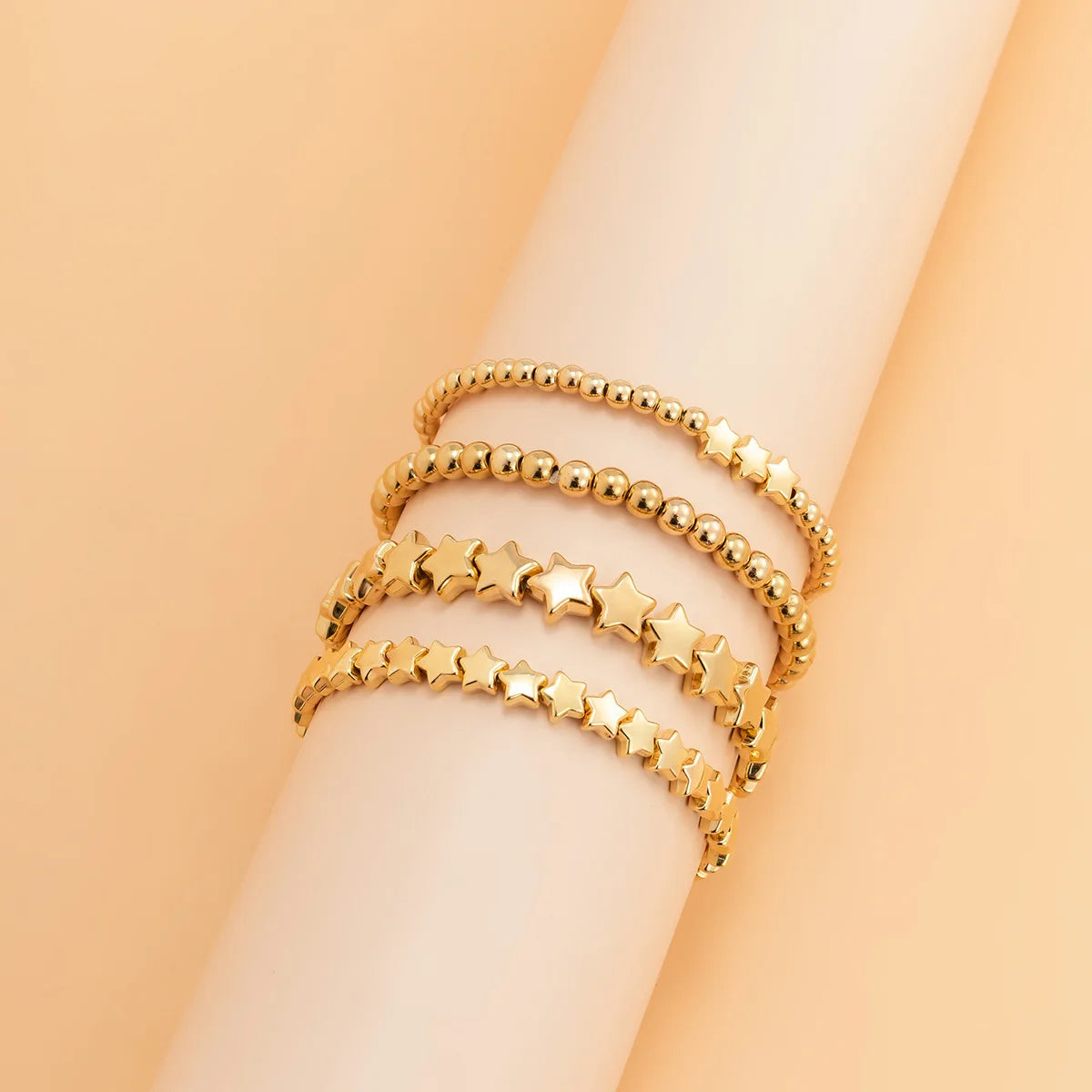 Set of 4 Gold Star Bracelets