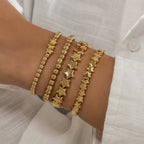 Lot de 4 Bracelets Etoiles or
