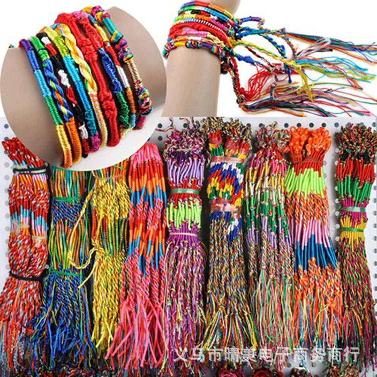 Lot de 9 Bracelets Brésiliens Porte-Bonheur Multicolore