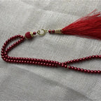 Misbaha 99 Perles - Chapelet de Prière Islamique avec Pompon rouge