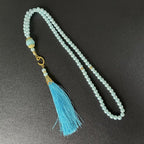 Misbaha 99 Perles - Chapelet de Prière Islamique avec Pompon  turquoise