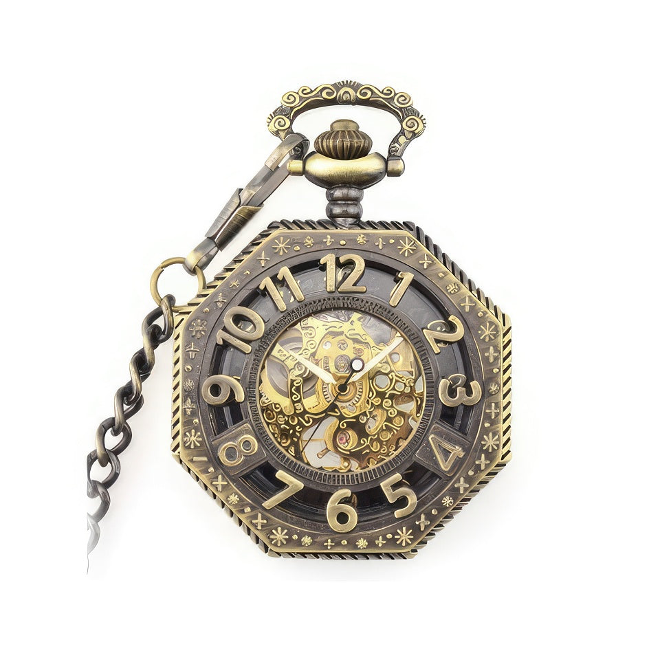 Steampunk Mechanical Pocket Watch Men Women 