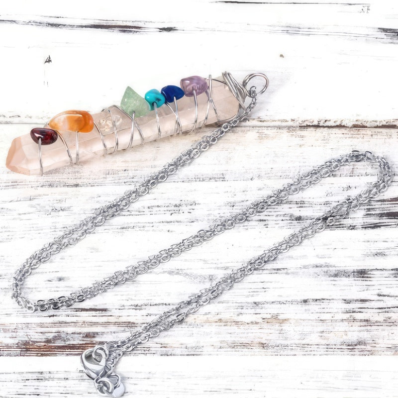 7 Chakras Silver Pendant