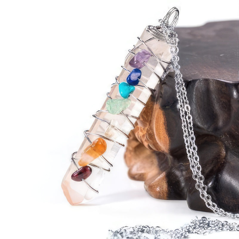 7 Chakras Silver Pendant