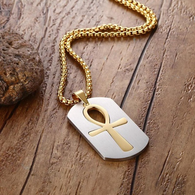 Pendentif Ankh argent et or