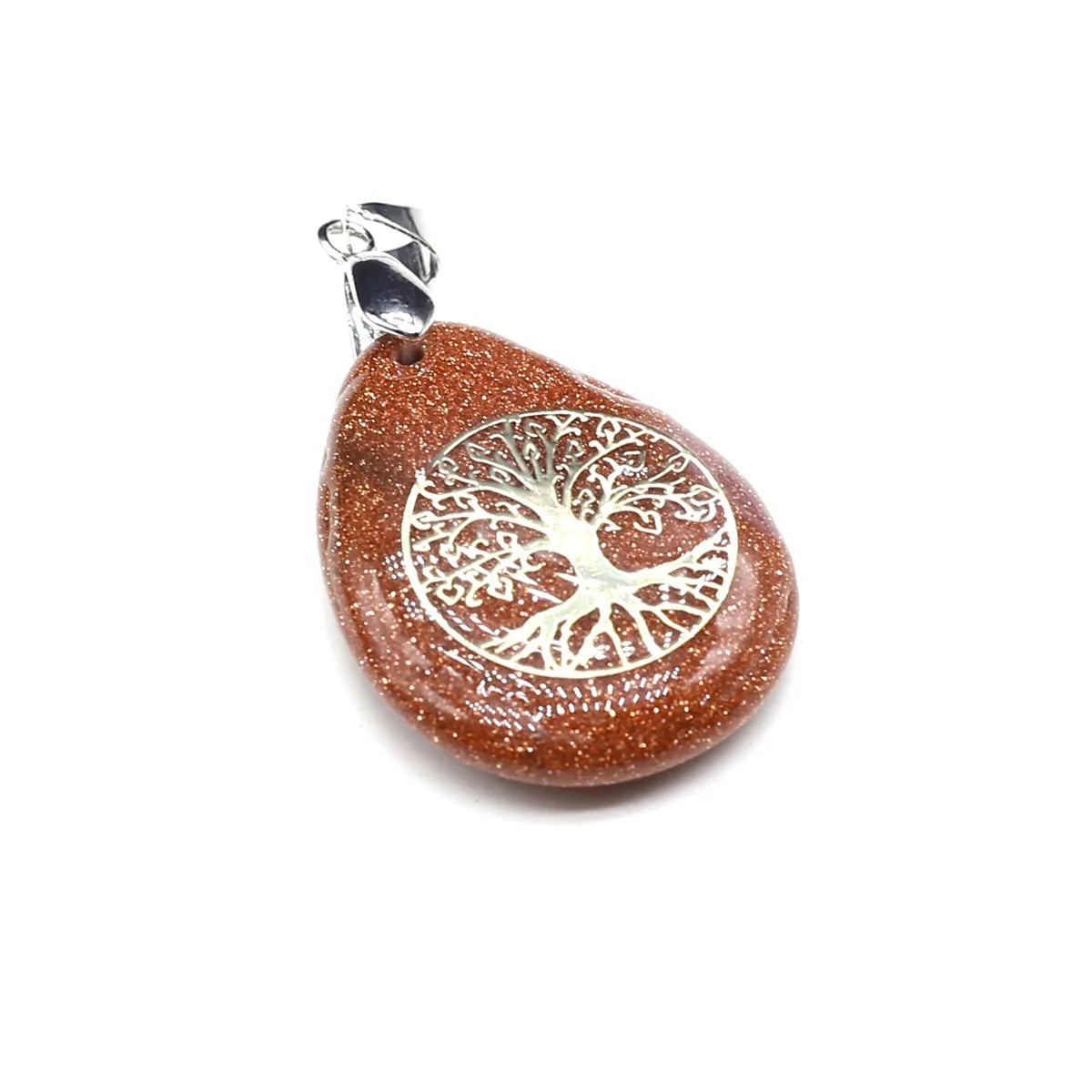 Natural Stone Ball Pendant Tree of Life