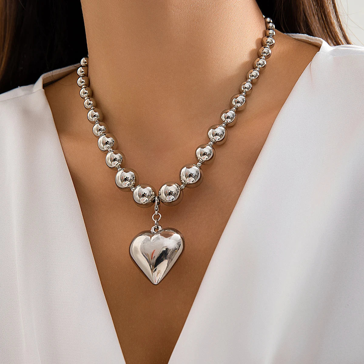 Pendentif Coeur Femme Collier argent